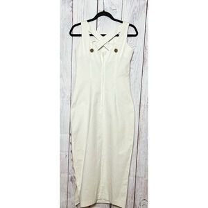 Vintage 1990s Michael Angela Collections White Maxi Dress Size 4